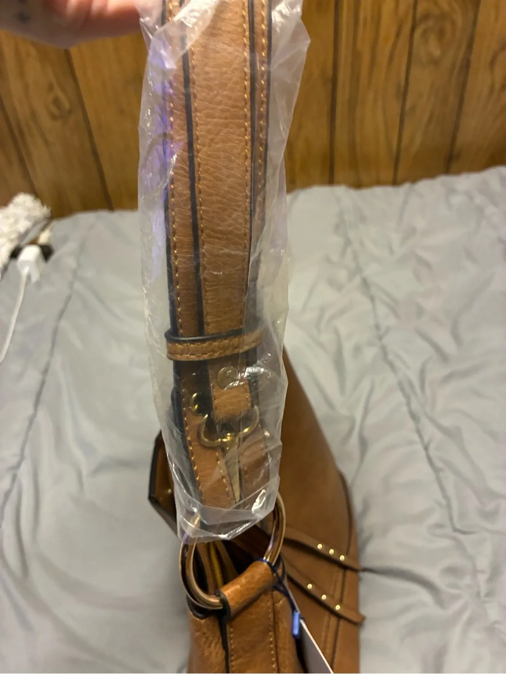 Mauve Triple-Compartment Convertible Hobo Bag